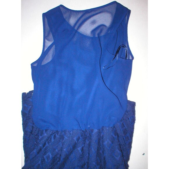 New Womens NWT Taylor Dress 2 Blouson Navy Blue Dark Lace Chiffon Office Date - Picture 4 of 4